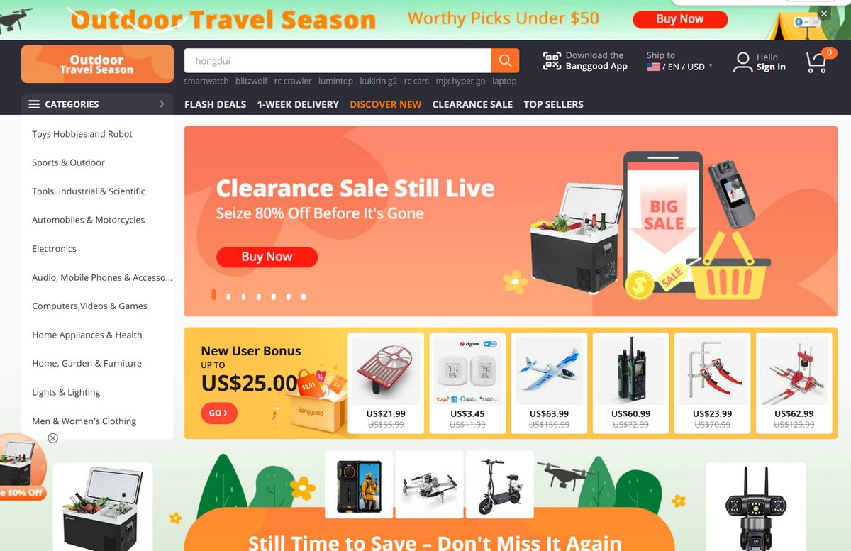Banggood US warehouses for dropshipping